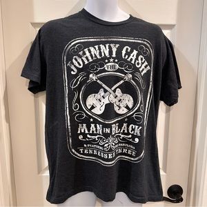 ZION Rootswear Johnny Cash Dark Gray Tee Shirt Unisex Size L